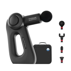 Massage Pro Gun With Hot & Cold Massage Heads ? Full Body Percussion Gun Massager For Deep Tissue Muscle Massage With Rechargeable Massager Gun For Support Pain Relief