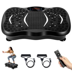 Crazyfit Vibration Plate Massager, Home & Gym Workout Machine for Muscle Toning, Calorie Burn, Massaging, Weight Loss Comes with 5 Program Mode with Remote, 2 Exercise Band